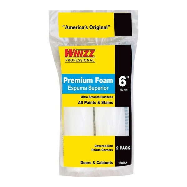 Whizz Whizz Foam 6 in. W X 1/2 in. Mini Paint Roller Cover 2 pk 54062 - main